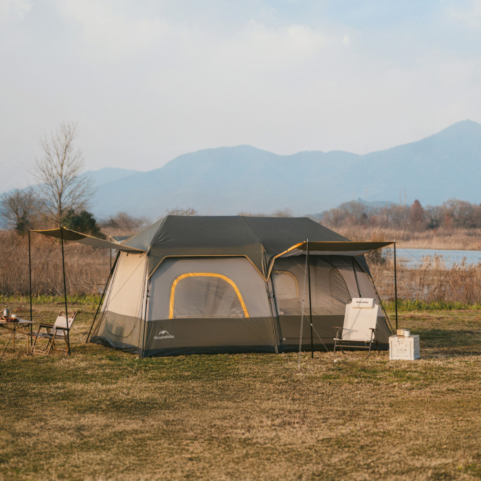 Намет восьмимісний Naturehike Cape 13.1 CNK2450WS050 з швидким розкриттям, сіро-коричневий 