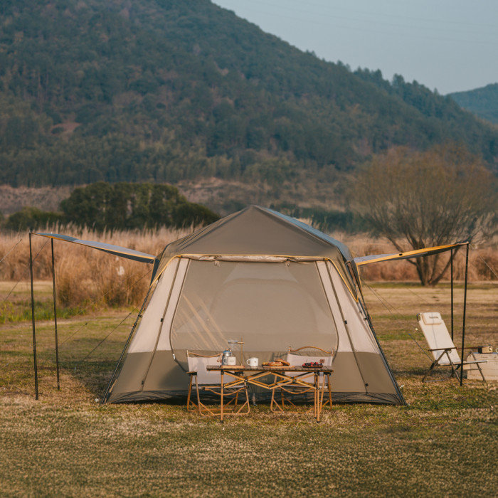 Намет восьмимісний Naturehike Cape 13.1 CNK2450WS050 з швидким розкриттям, сіро-коричневий 