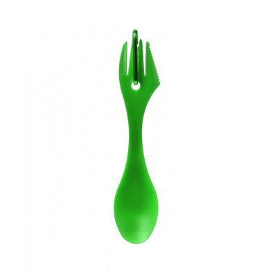 Ложка-вилка з карабіном Summit Quattro Space Saving Cutlery Set Зелена