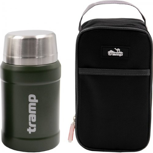 Термос Tramp з широким горлом 800 мл в чохлі-оливковий 