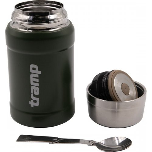 Термос Tramp з широким горлом 800 мл в чохлі-оливковий 
