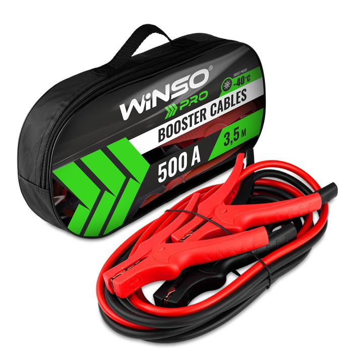 Проводи-прикурювачі Winso PRO сила стуму 500A, довжина 3.5м., сумка на блискавці (138150) 