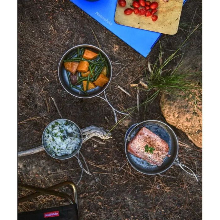 Каструля титанова зі складною ручкою 1300 мл Naturehike NH18T202-B 