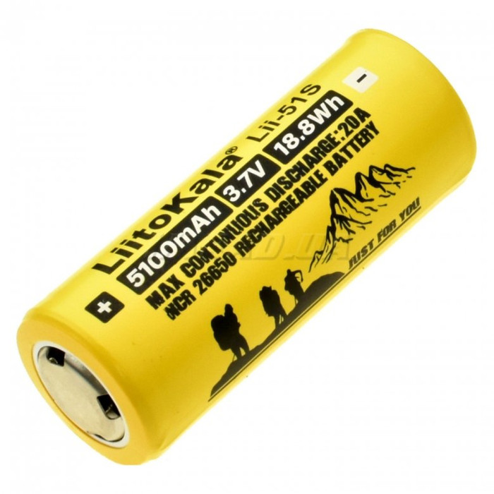 Акумулятор Liitokala Lii-51S 5100 mAh 20A 26650 Li-ion 