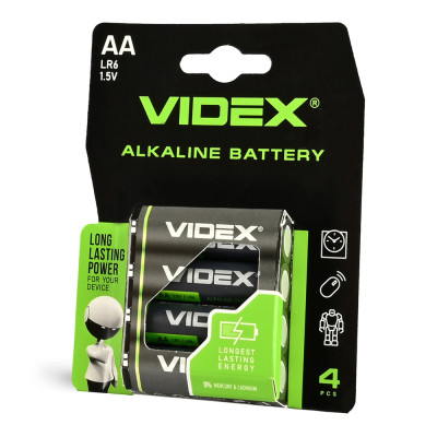 Батарейки лужні Videx LR06/АА, 4 шт. упак (LR6/AA 4pcs BC)