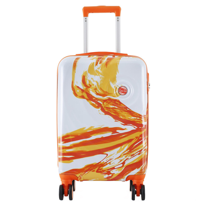 Валіза Semi Line 20" (S) White/Orange Print (T5655-1)