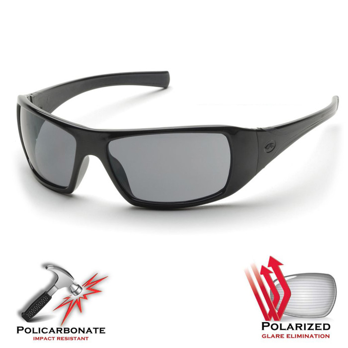 Окуляри Pyramex Goliath Polarized (gray) чорні 