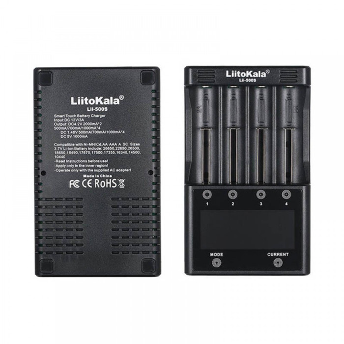 Універсальний інтелектуальний зарядний пристрій LiitoKala Lii-500S EU + автомобільний кабель 