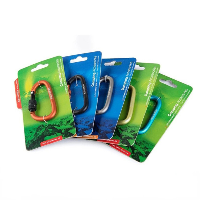 Карабін Naturehike D-type NH15A005-H, 6 см, помаранчевий (пошкоджена упаковка) 