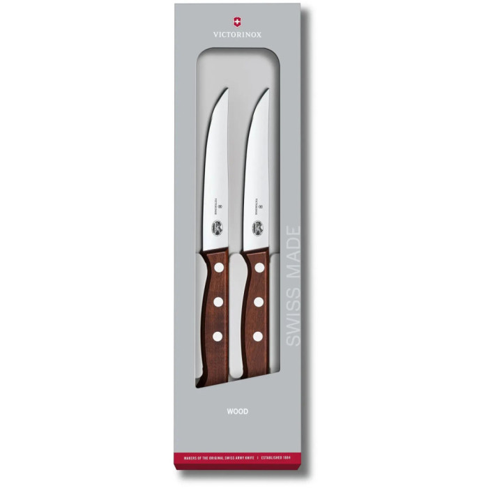 Набір кухонний Wood Steak Set 2 ножі 12см з дерев. ручкою (GB) 
