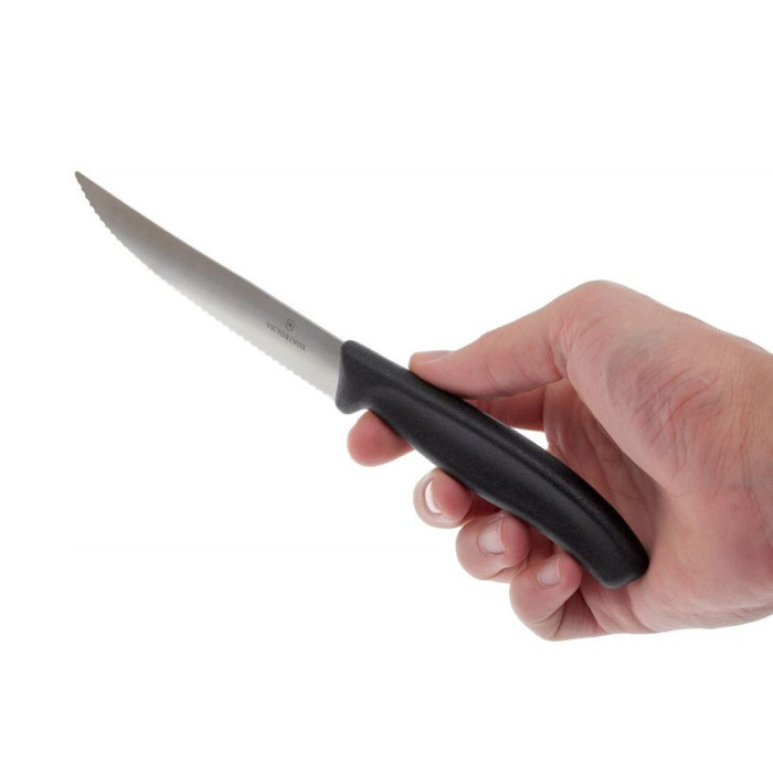 Ніж для стейка та піци Victorinox Swiss Classic 12см хвил чорн 6.7933 