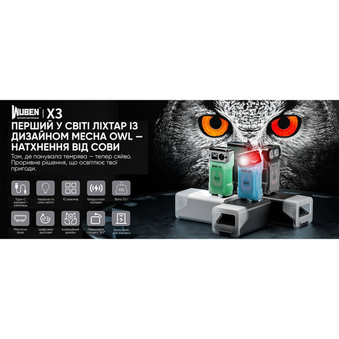 Ліхтар Wuben X3 Pro, чорний 