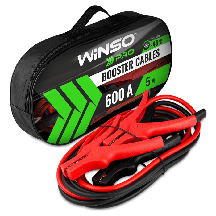 Проводи-прикурювачі Winso PRO сила стуму 600A, довжина 5м., сумка на блискавці (138160) 