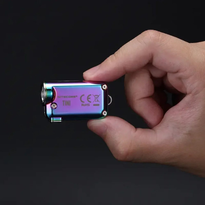 Ліхтар наключний Nitecore TINI SS (Cree XP-G2 S3 LED, 380 люмен, 4 режими, USB), крижаний 