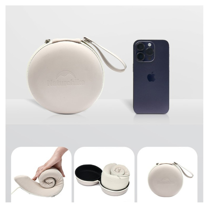 Подушка бавовняна для шиї, з пам'яттю Naturehike CNK2450WS019, бежева 