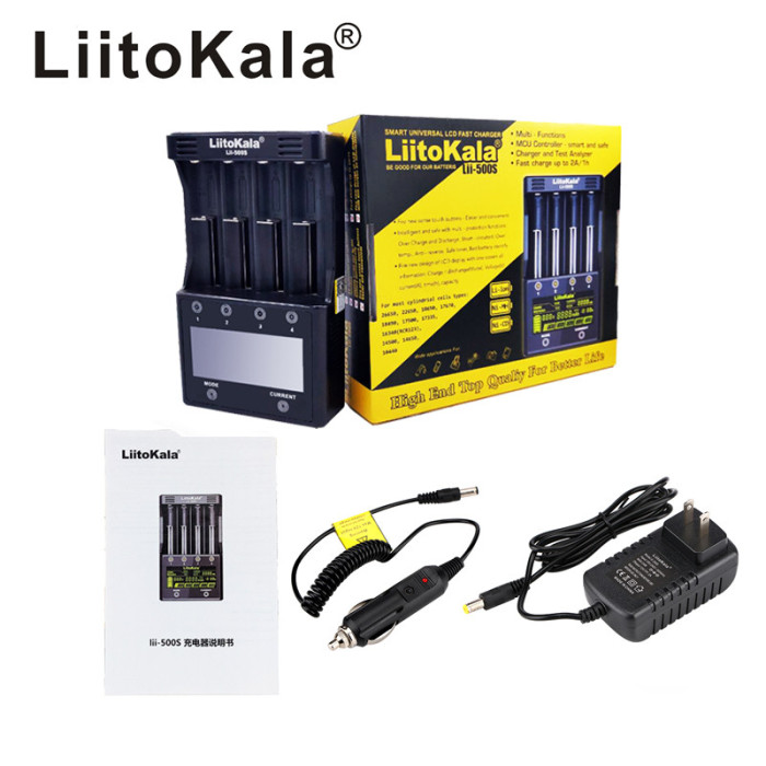Зарядний пристрій Liitokala Lii-500s, 4 канали, Ni-Mh/Li-ion, 220v/12v, Powerbank, Test 