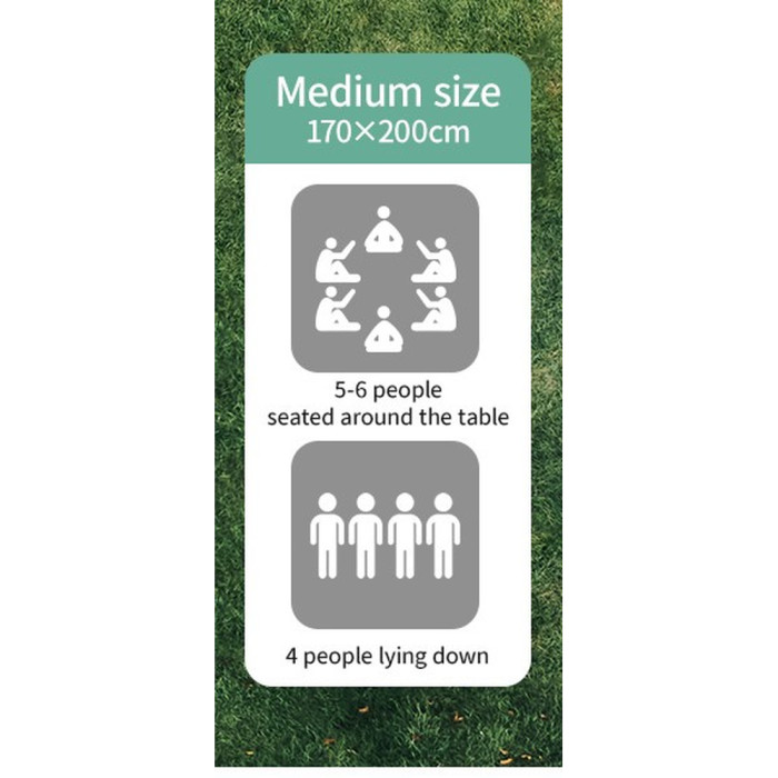 Килимок для пікніка Naturehike CNK2350WS010 170*200 см, блакитний із принтом 