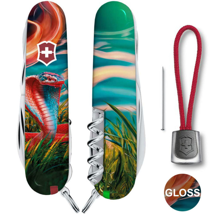 Складаний ніж Victorinox HUNTSMAN ZODIAC Барвиста кобра 1.3713.3.Z4290pk 