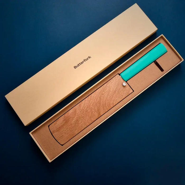 Ніж кухонний Butterfork Nakiri AR-RPM9 ABS Turquoise Green 