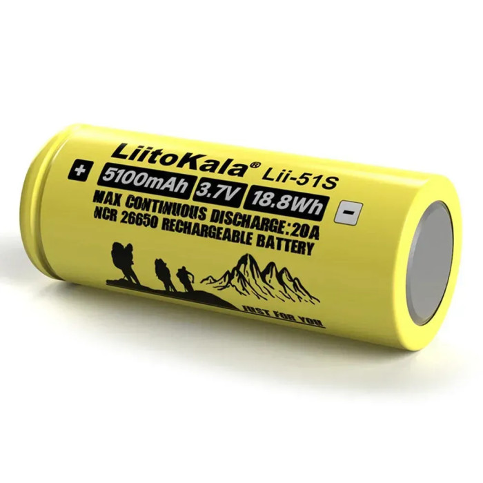 Акумулятор Liitokala Lii-51S-PCB 5100 mAh 20A 26650 Li-ion 