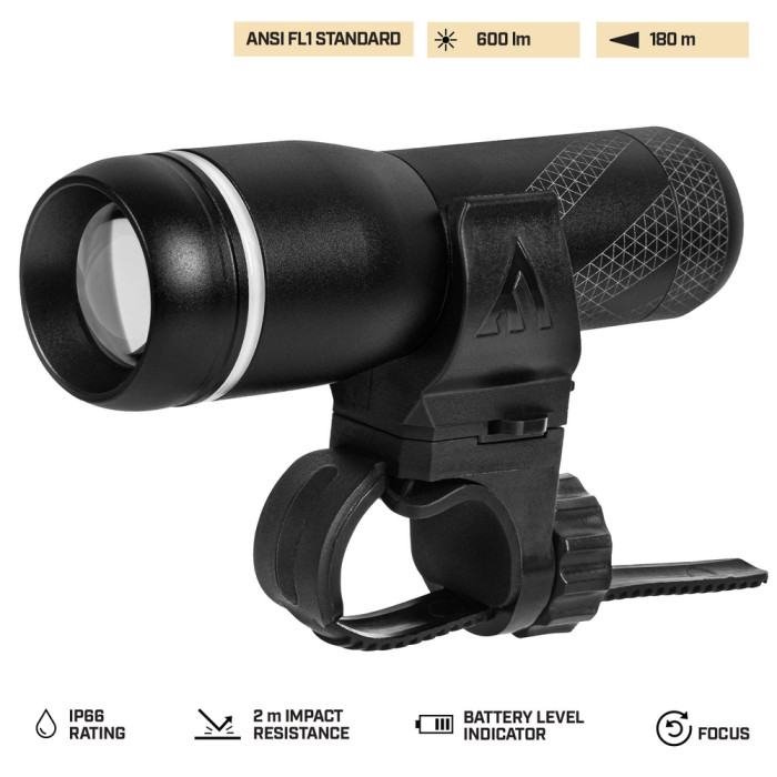 Ліхтар велосипедний передній Mactronic Scream 3.3 (600 Lm) ANSI (ABF0171)