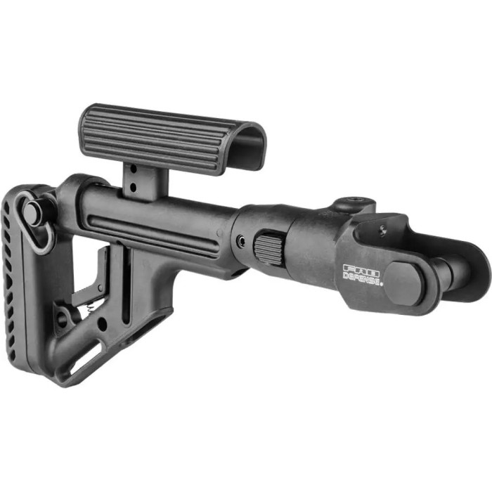 Приклад FAB Defense UAS-AKMS для Сайги складаний вліво з регульованою щокою. Колір - чорний 