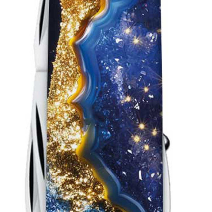 Складаний ніж Victorinox HUNTSMAN DESIGN Золотисто-блакитний кристал 