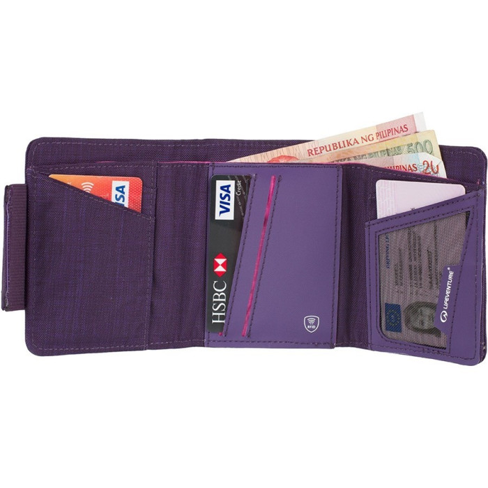 Гаманець RFID Lifeventure Tri-Fold Wallet, Purple 