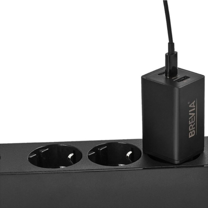 Мережевий зарядний пристрій Brevia ePowerGaN PD65W 2xUSB-C+USB-A 