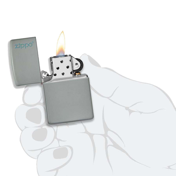 Запальничка Zippo 49452 Flat Grey Zippo Logo (49452ZL) 
