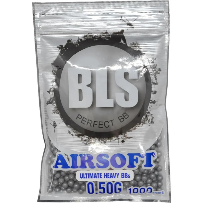 Страйкбольні кульки BLS Ultimateheavy (Stainless) Gray 6 мм 0,50 г 1000 шт 