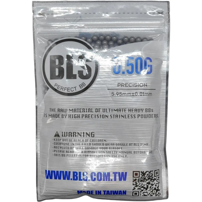 Страйкбольні кульки BLS Ultimateheavy (Stainless) Gray 6 мм 0,50 г 1000 шт 