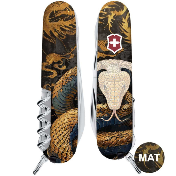 Складаний ніж Victorinox HUNTSMAN ZODIAC Дерев'яна змія 1.3713.3.Z4280pk 