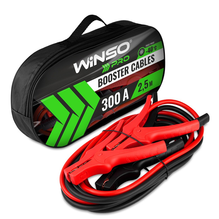 Проводи-прикурювачі Winso PRO сила стуму 300A, довжина 2.5м., сумка на блискавці (138130) 