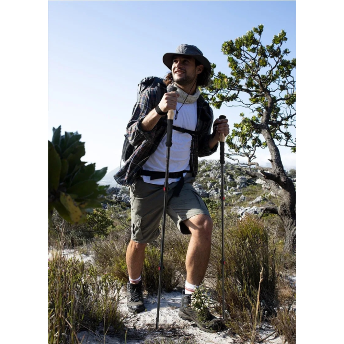 Трекінгова палиця Naturehike NH20DS003, 135 см, чорний/червоний 