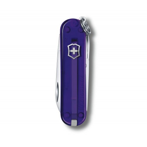 Нож-брелок Victorinox Classic SD Transparent Colors Persian Indigo (0.6223.T29G) 7 функций, 58 мм, Gift Box 