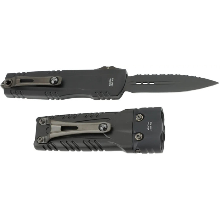 Набір Microtech Surefire Luminary D/E - Stiletto Pro II Collaboration Zero Blade Play DLC Stonewash Full Serrated 