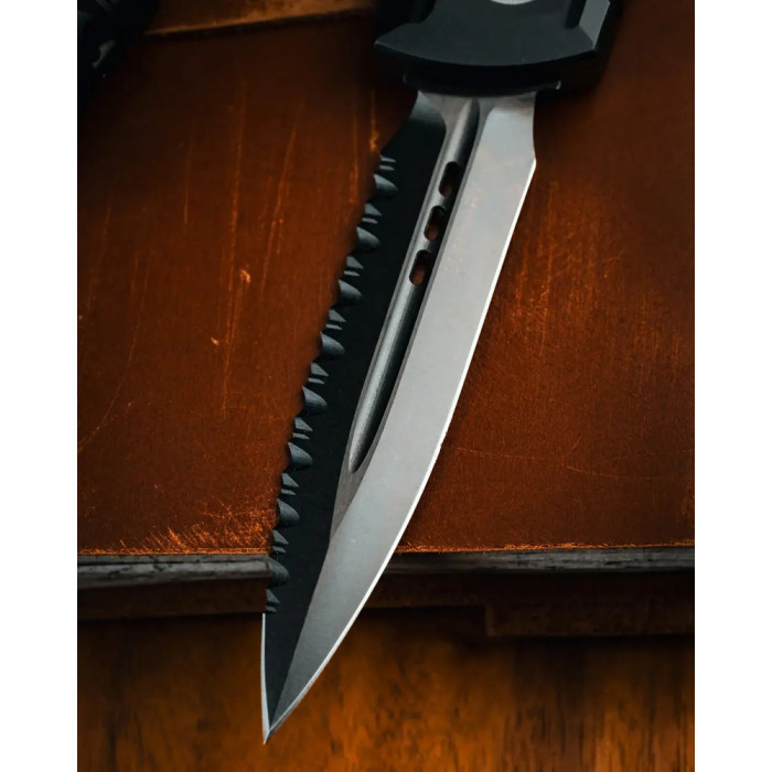 Набір Microtech Surefire Luminary D/E - Stiletto Pro II Collaboration Zero Blade Play DLC Stonewash Full Serrated 