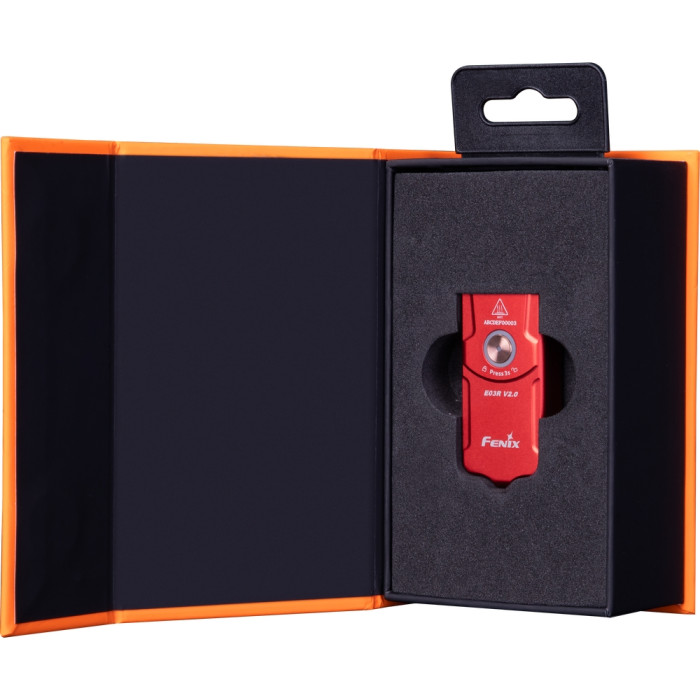 Ліхтар наключний Fenix E03R V2.0, червоний 