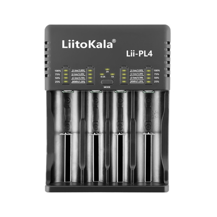 Зарядний пристрій Liitokala Lii-PL4, 4 канала, Ni-Mh/Li-ion/LiFePO4, 220V/12V, LED, Box