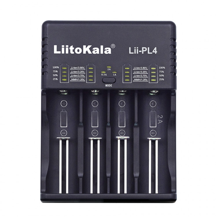 Зарядний пристрій Liitokala Lii-PL4, 4 канали, Ni-Mh/Li-ion/LiFePO4, 220v/12v 