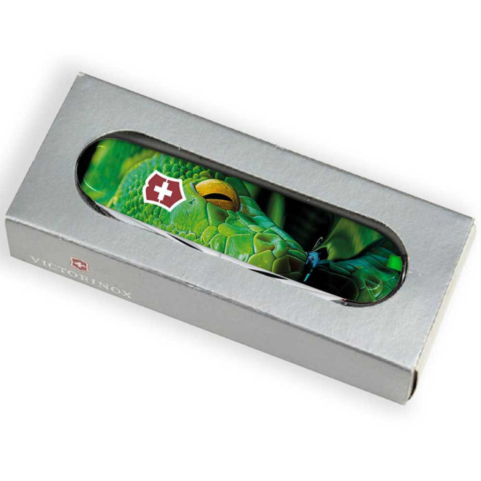 Складаний ніж Victorinox HUNTSMAN ZODIAC Зелена дерев'яна змія 1.3713.3.Z4310pk 