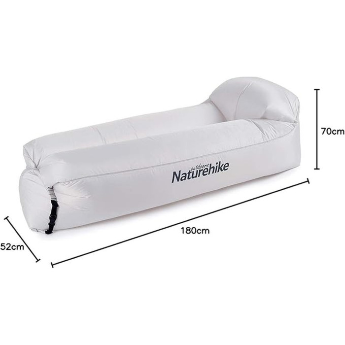 Ламзак з підголовником Naturehike NH20FCD06, сірий 