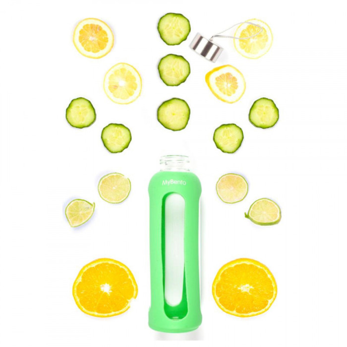 Пляшка для води Summit MyBento Eco Glass Bottle Silicone Cover Зелена 500 мл 