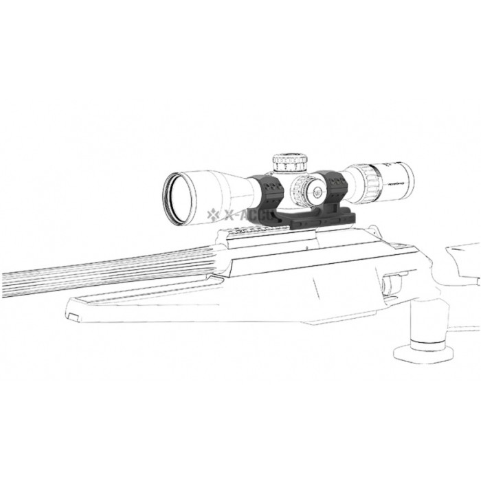 Моноблок з бульбашковим рівнем Vector Optics 34 мм 20 МОА High на Пікатіні 