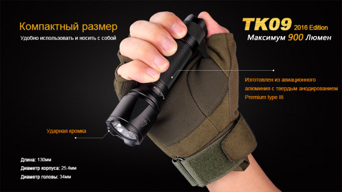 Тактичний ліхтар Fenix TK09 XP-L HI LED 