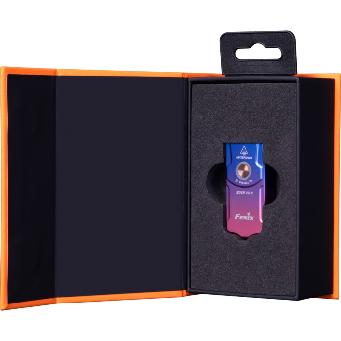 Ліхтар наключний Fenix E03R V2.0, бузковий 