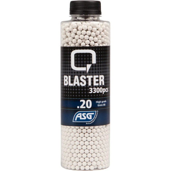 Страйкбольні кульки ASG Q Blaster White 6 мм 0,2 г 3300 шт 