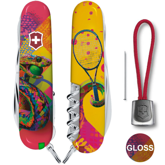 Складаний ніж Victorinox HUNTSMAN ZODIAC Змія-тенісист 1.3713.Z4300pk 