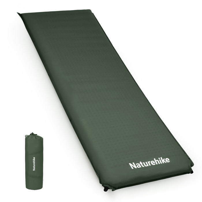 Килимок самонадувний одномісний Naturehike CNK2450WS020, 100 мм, темно-зелений 